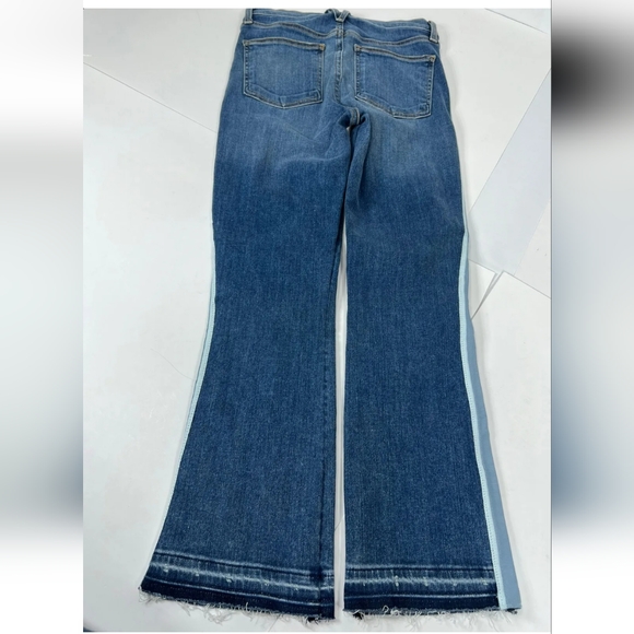 Veronica Beard Jeans Carolyn Baby Boot High Rise Size 25 0 Tuxedo Stripe Denim - Picture 7 of 8